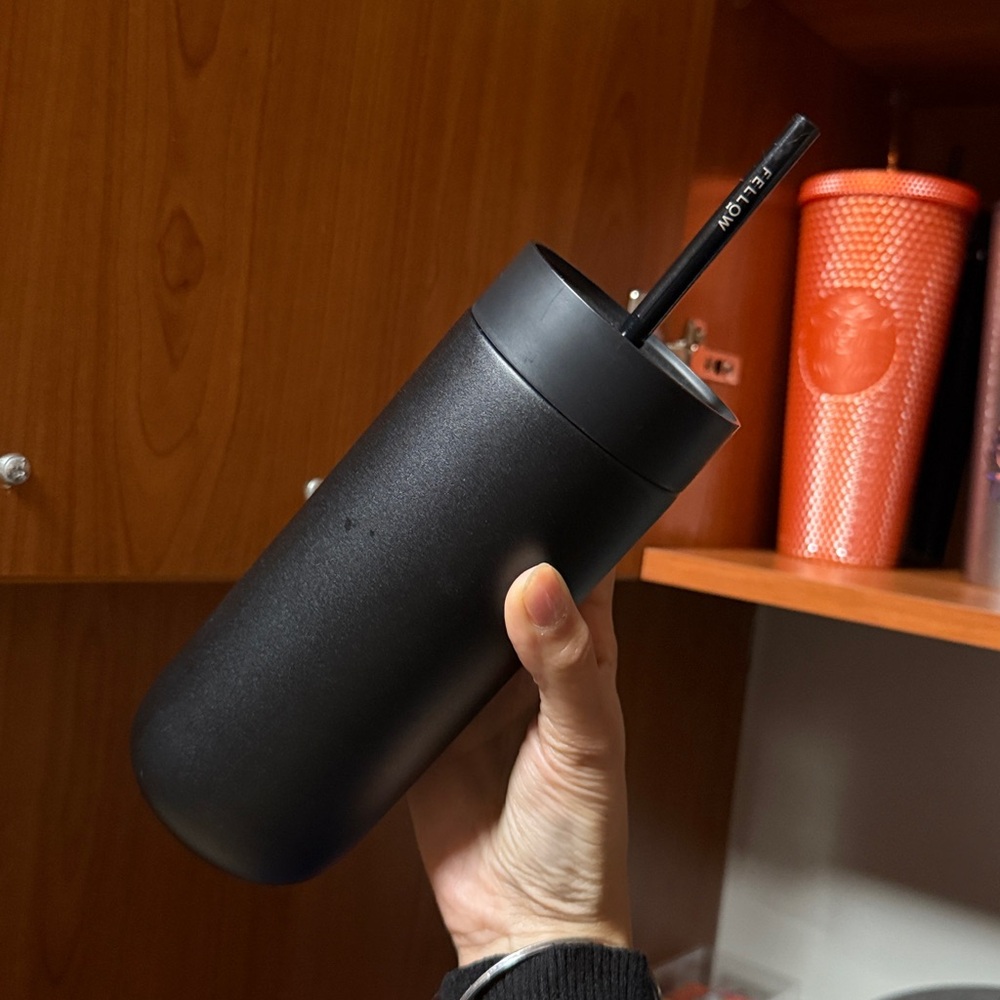 Fellow Black Tumbler with Straw